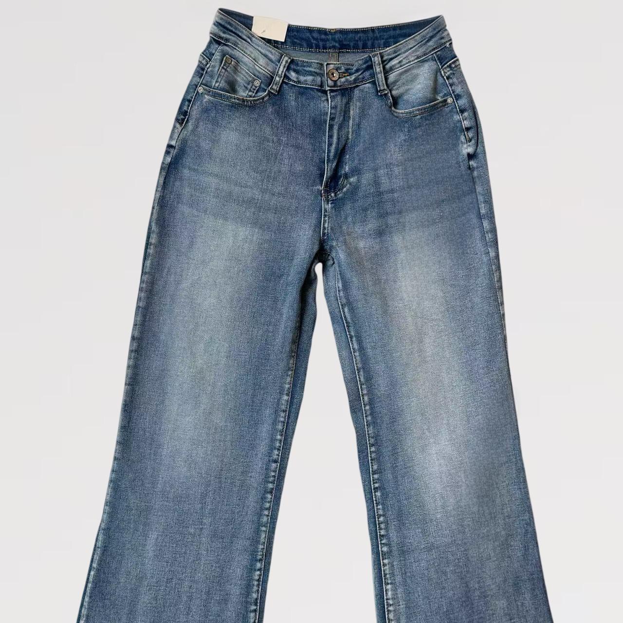 Jeans Palazzo ELSA  Elasticizzati a Vita Alta Nero & Blu Design Moderno e Femminile Gamba Ampia Denim Comfortevole e Modellante con Chiusura Bottone e Zip
