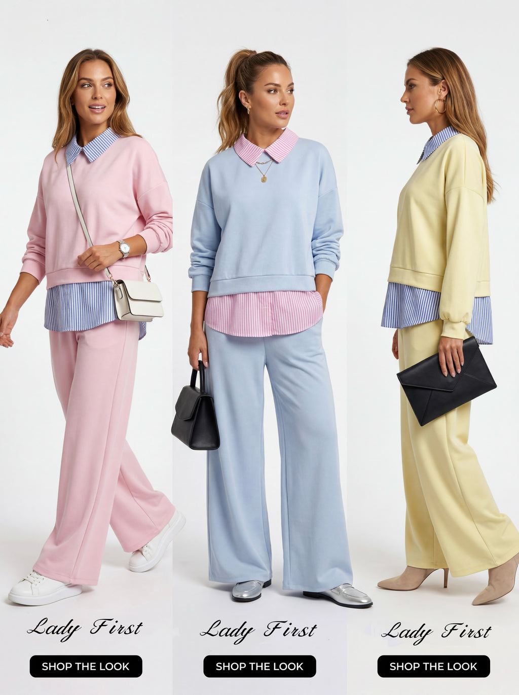 Completo Urban Chic Colletto a Contrasto - Made in Italy