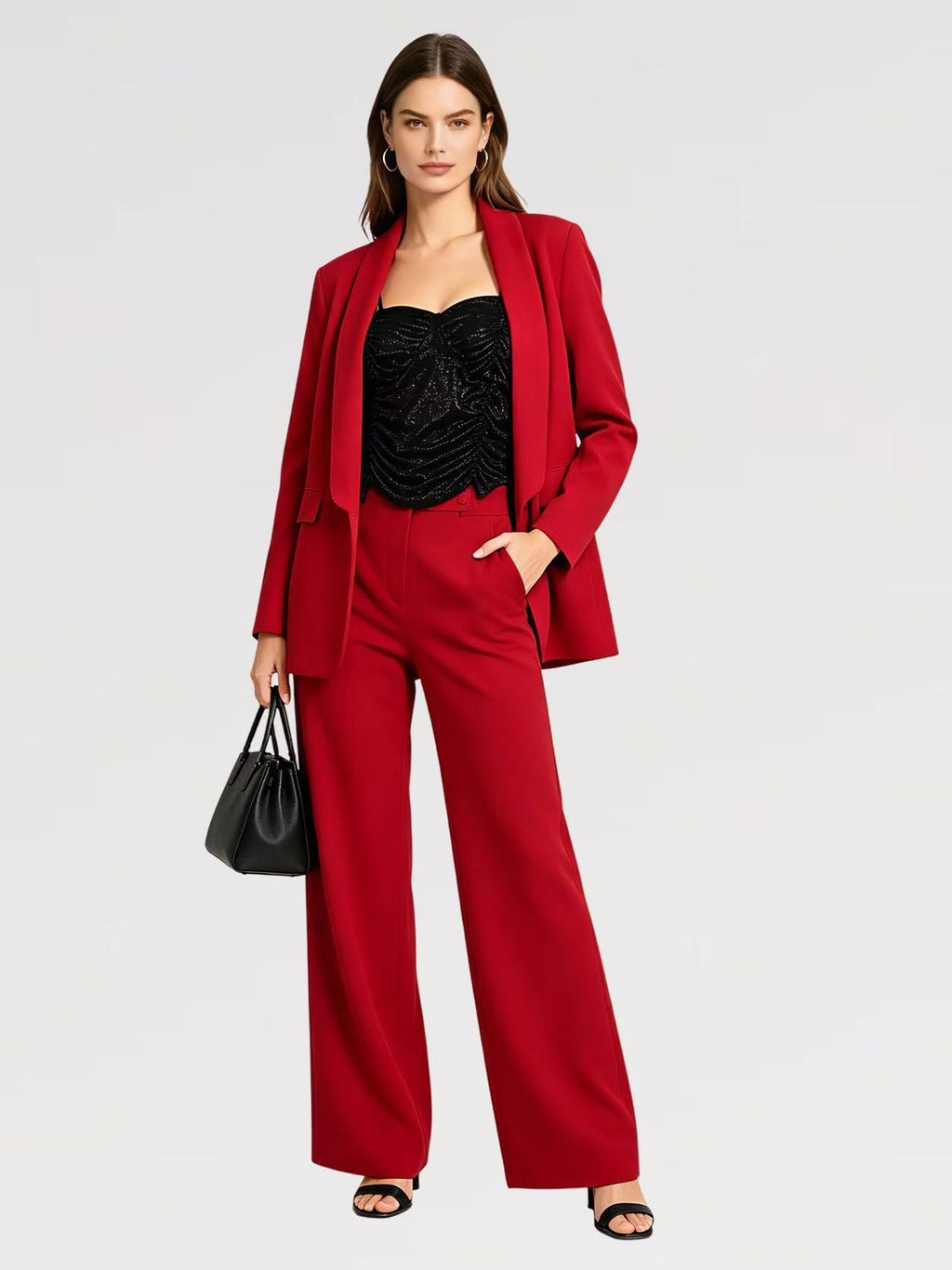【Lady First】Lurex-Korsett-Top "Party Glow" aus elastischem Stoff Made in Italy mit Glitzereffekt und verstellbaren Trägern für glamouröse Looks