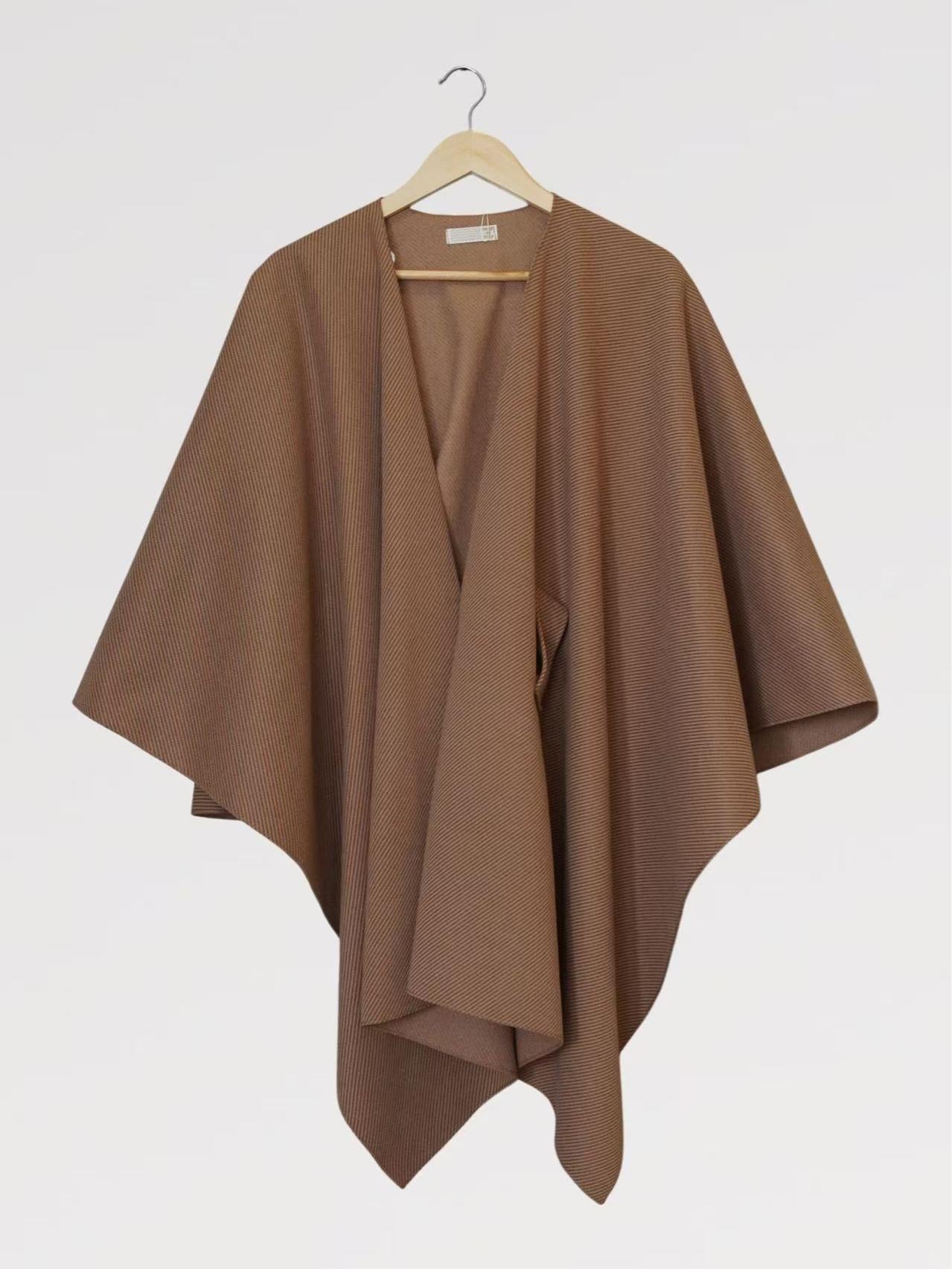 Maxi Mantella Fiocco Cammello - Made in Italy, Tessuto Caldo e Leggero, Taglio Morbido, Perfetto per Maglioni e Camicie, Taglia Unica, Eleganza e Comfort