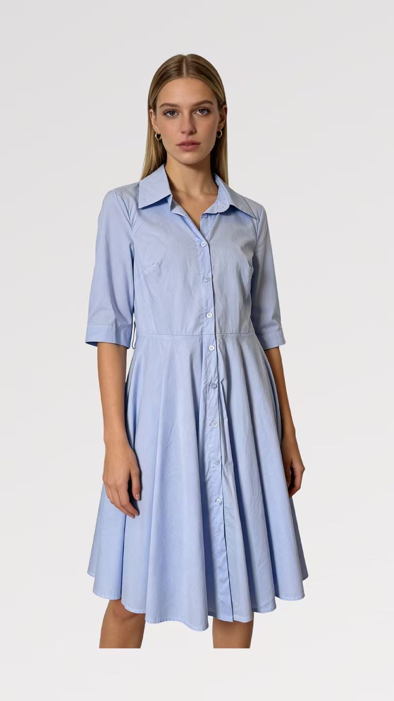Abito Camicia  100% Cotone - Made in Italy