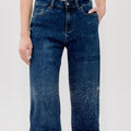 Jeans Blu con brillantini davanti e dietro per un look elegante e sofisticato