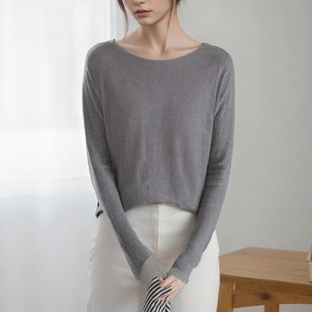 Maglia Basic in Viscosa Collo a Barchetta - Made in Italy
