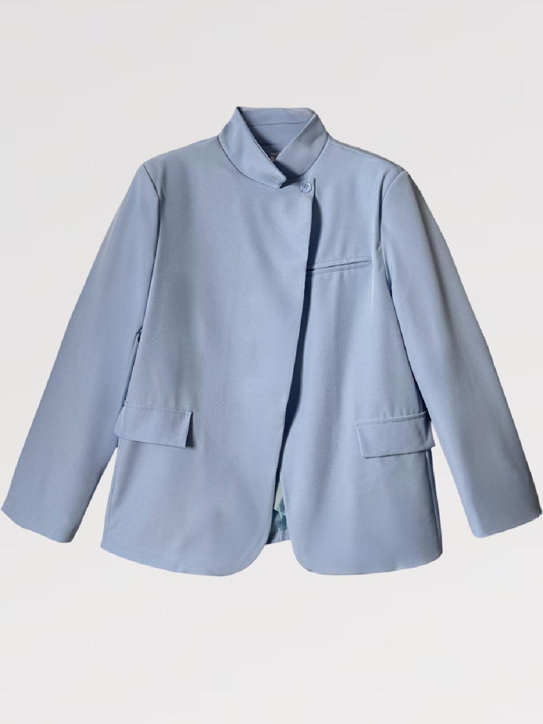 Blazer One Button Over Minimal Nero  – Made in Italy vestibilita' over