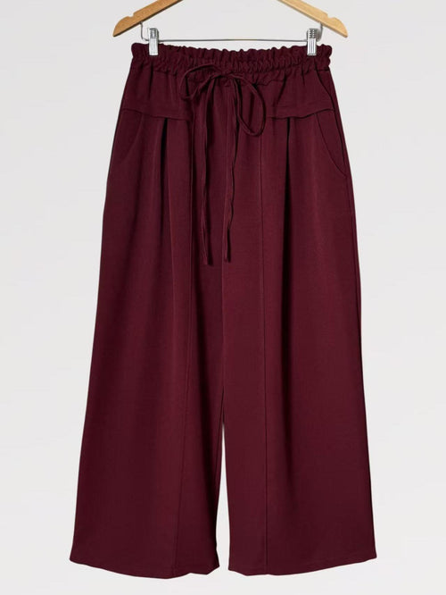Damen Culotte-Hose – Elastischer Bund – Hergestellt in Italien