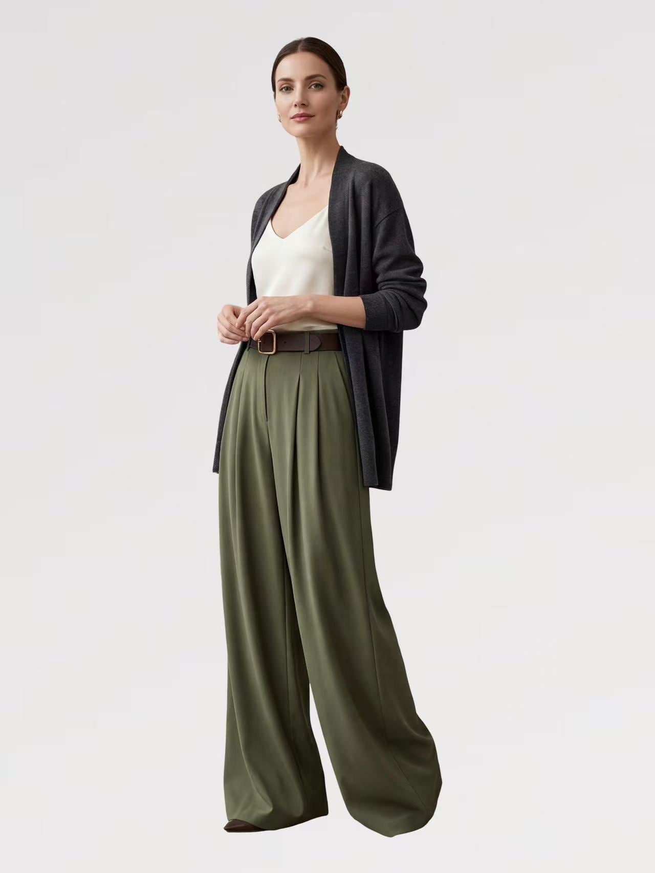 Pantalone Palazzo con Cintura in Vita - Made in Italy