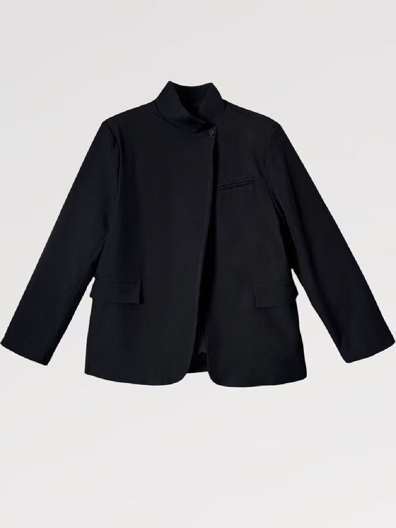 Blazer One Button Over Minimal Nero  – Made in Italy vestibilita' over
