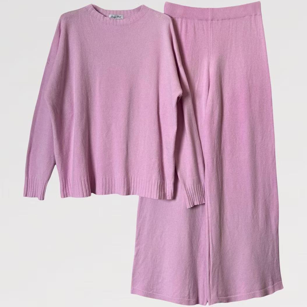 Completo Comfort Luxe in Maglieria - Made in Italy Set Lounge Casual Set Di Abbigliamento Coordinato