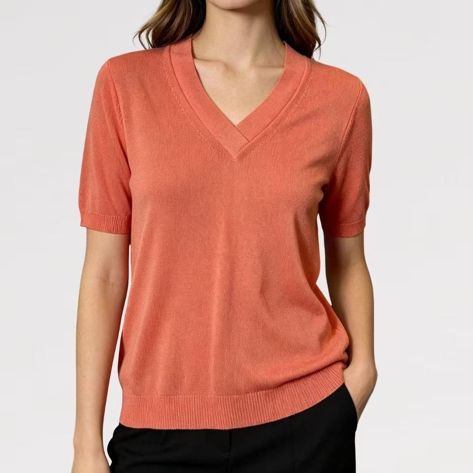 Maglia Viscosa Allegria Scollo a V Fresca - Made in italy