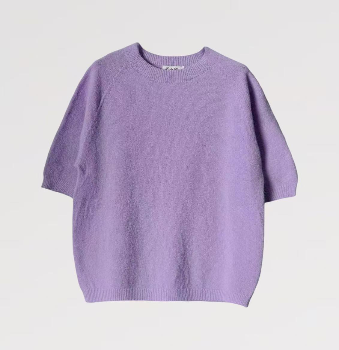Maglia Nuvola Soft Made in Italy – Kurzarmshirt aus weichem und flauschigem Garn – Ideal für die Übergangszeit oder unter einer Jacke – Breite 96 cm, Länge 60 cm