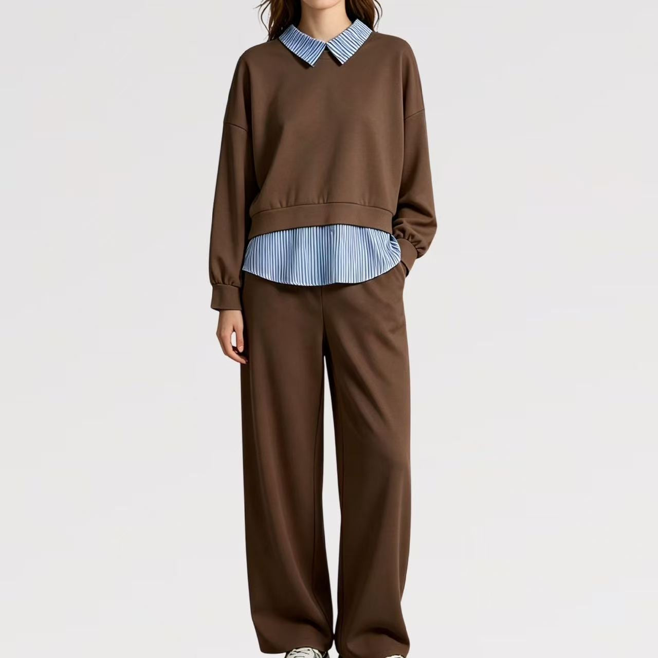 Completo Urban Chic Colletto a Contrasto - Made in Italy