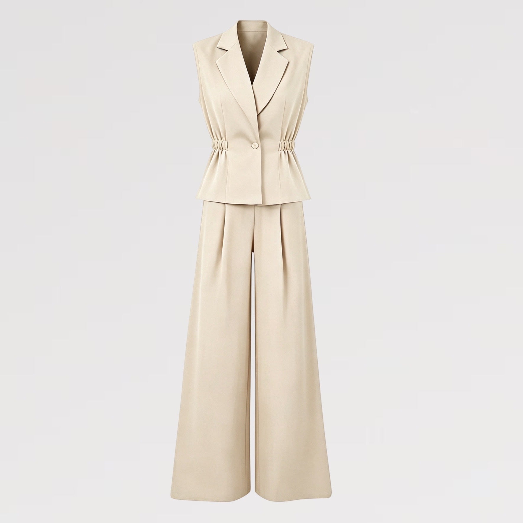 【Lady First】Completo SERENA 2 pezzi Gilet Sartoriale & Pantalone Palazzo - Made in Italy