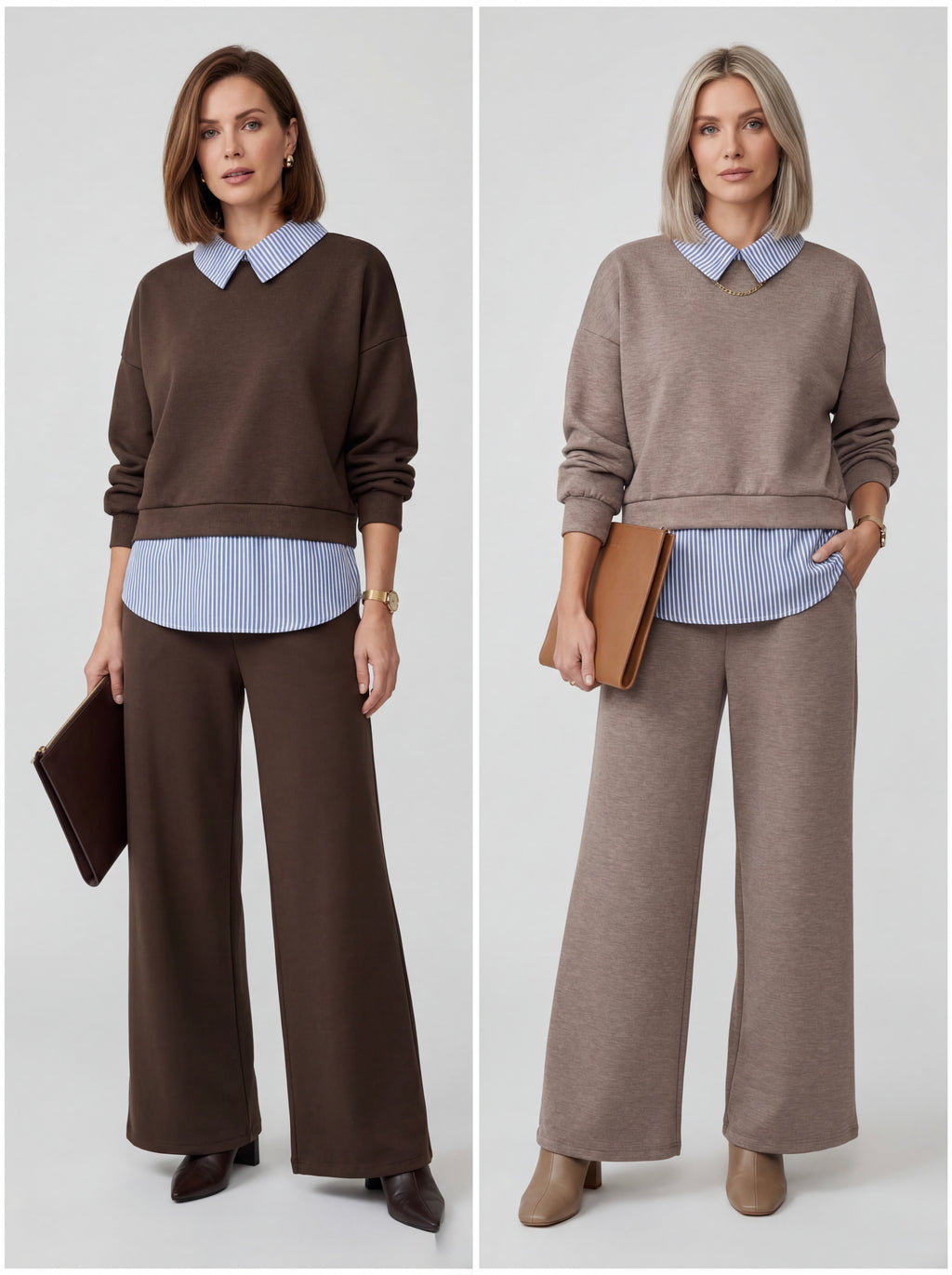 Completo Urban Chic Colletto a Contrasto - Made in Italy
