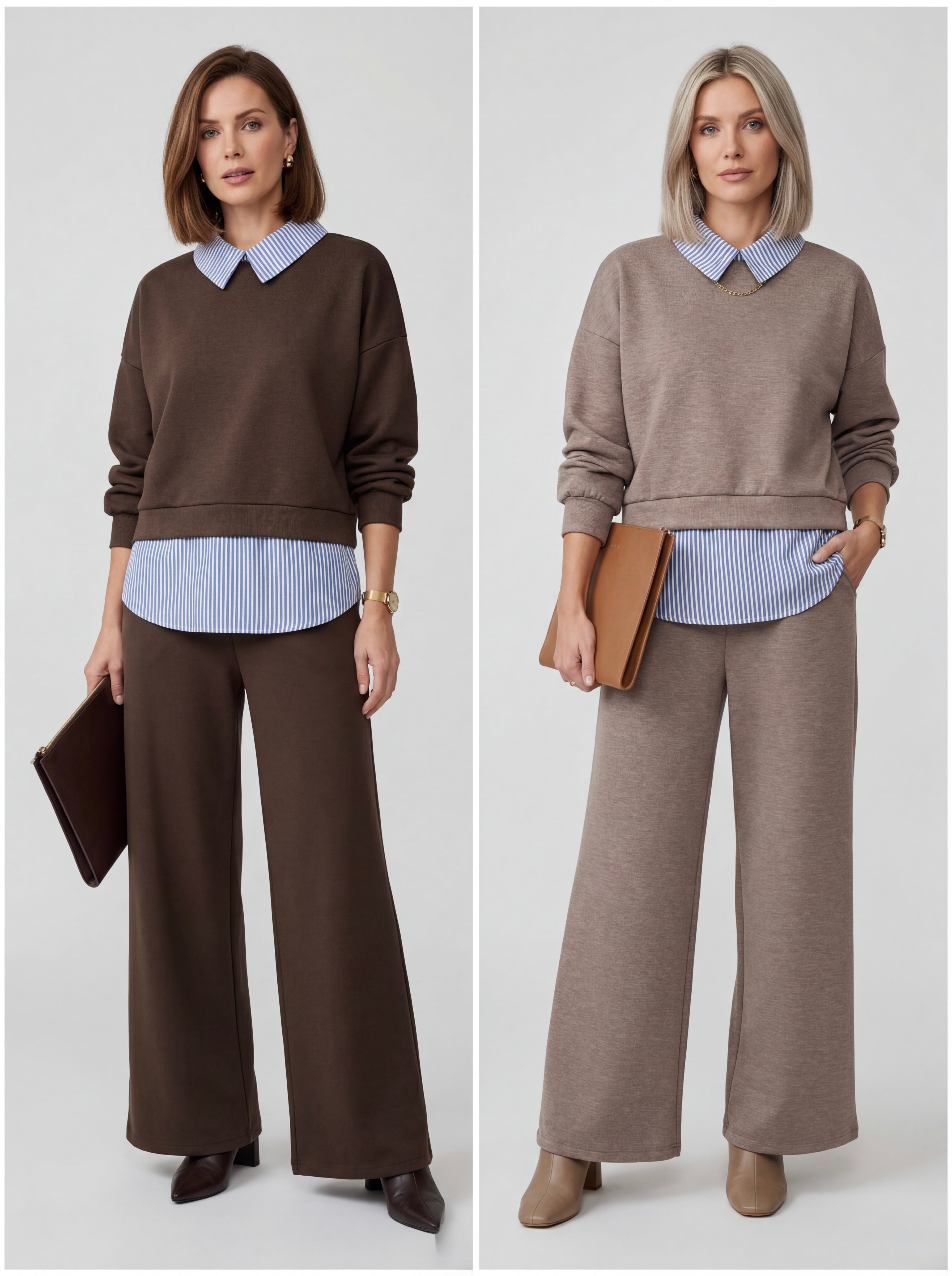Completo Urban Chic Colletto a Contrasto - Made in Italy