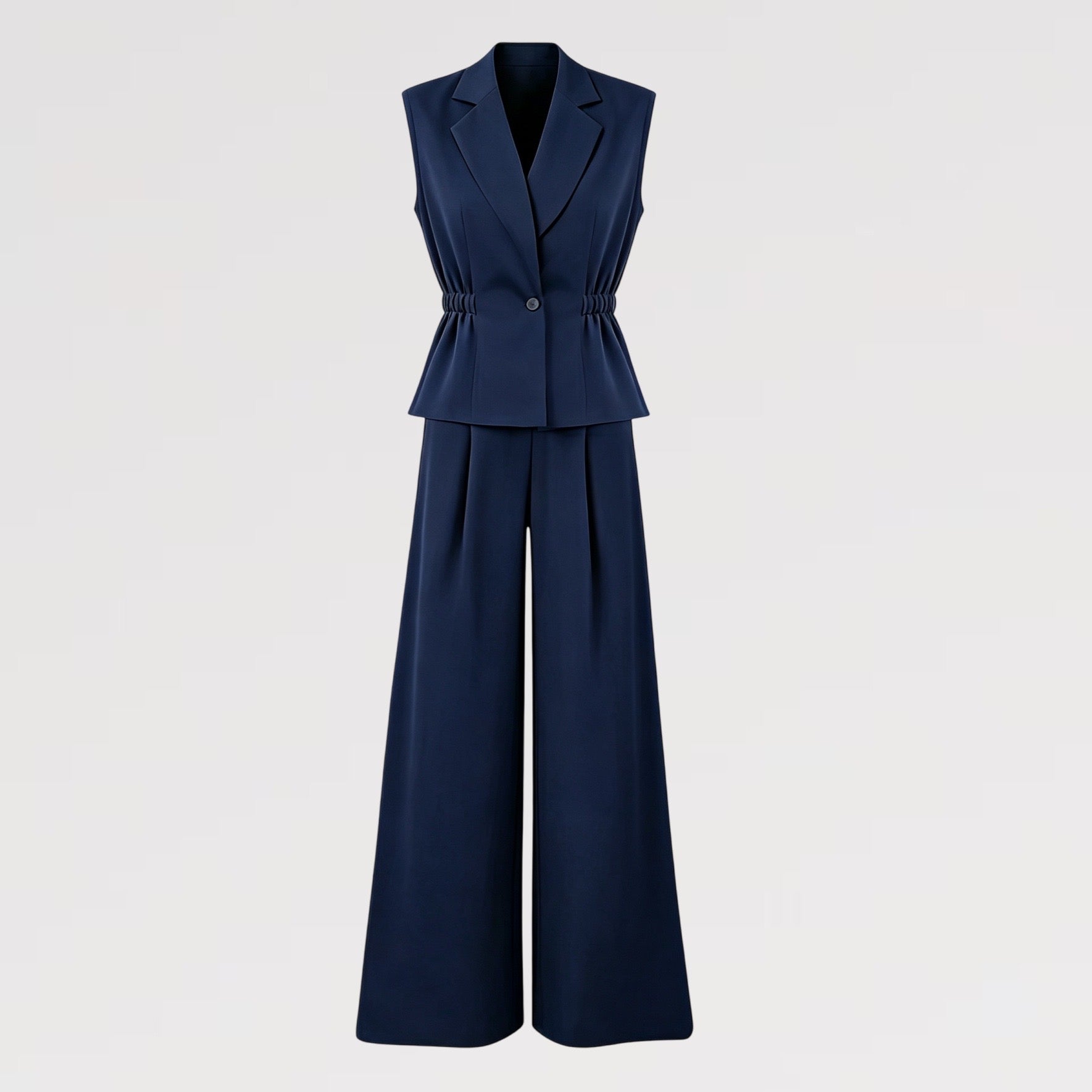 【Lady First】Completo SERENA 2 pezzi Gilet Sartoriale & Pantalone Palazzo - Made in Italy