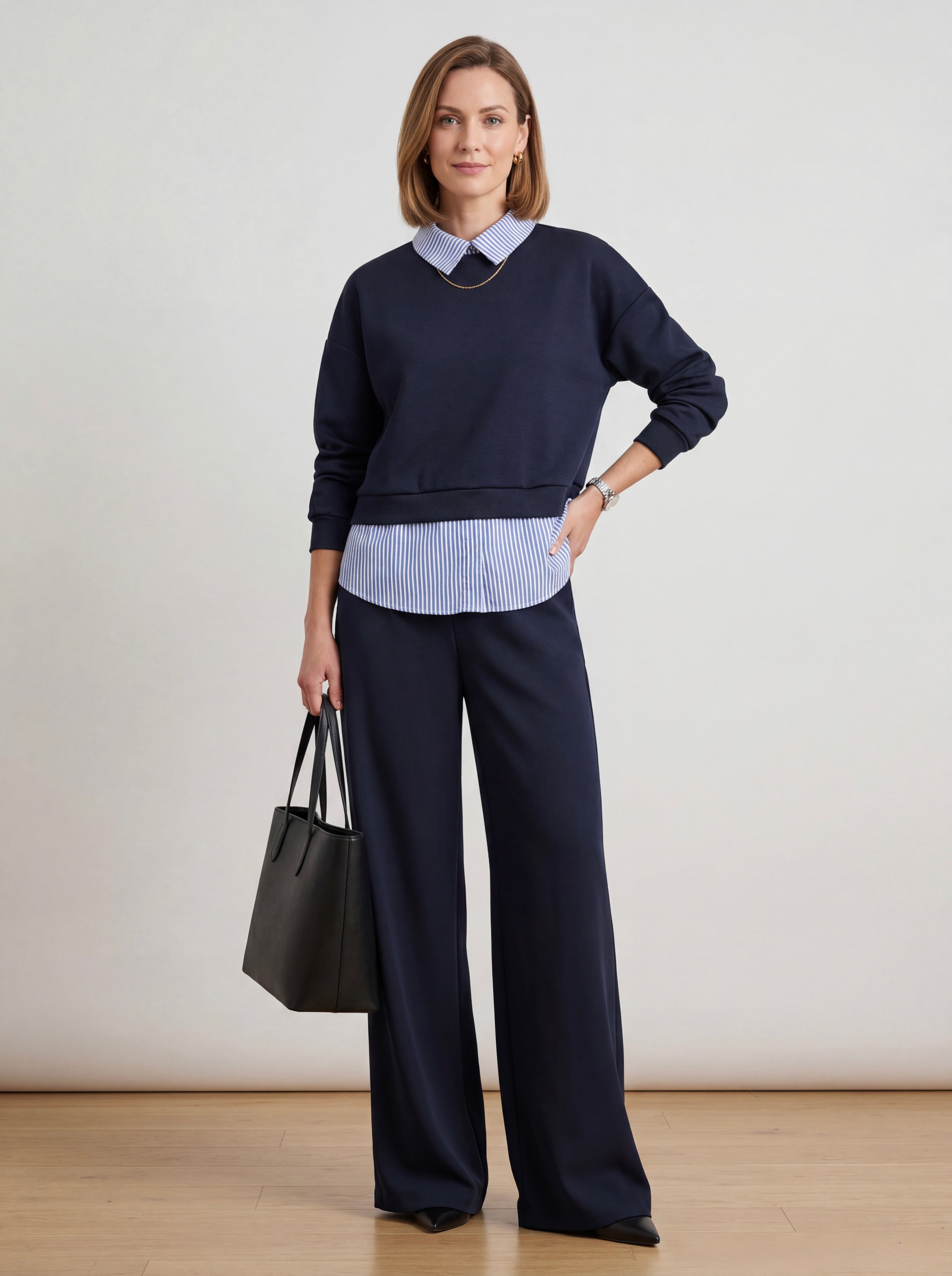 Completo Urban Chic Colletto a Contrasto - Made in Italy