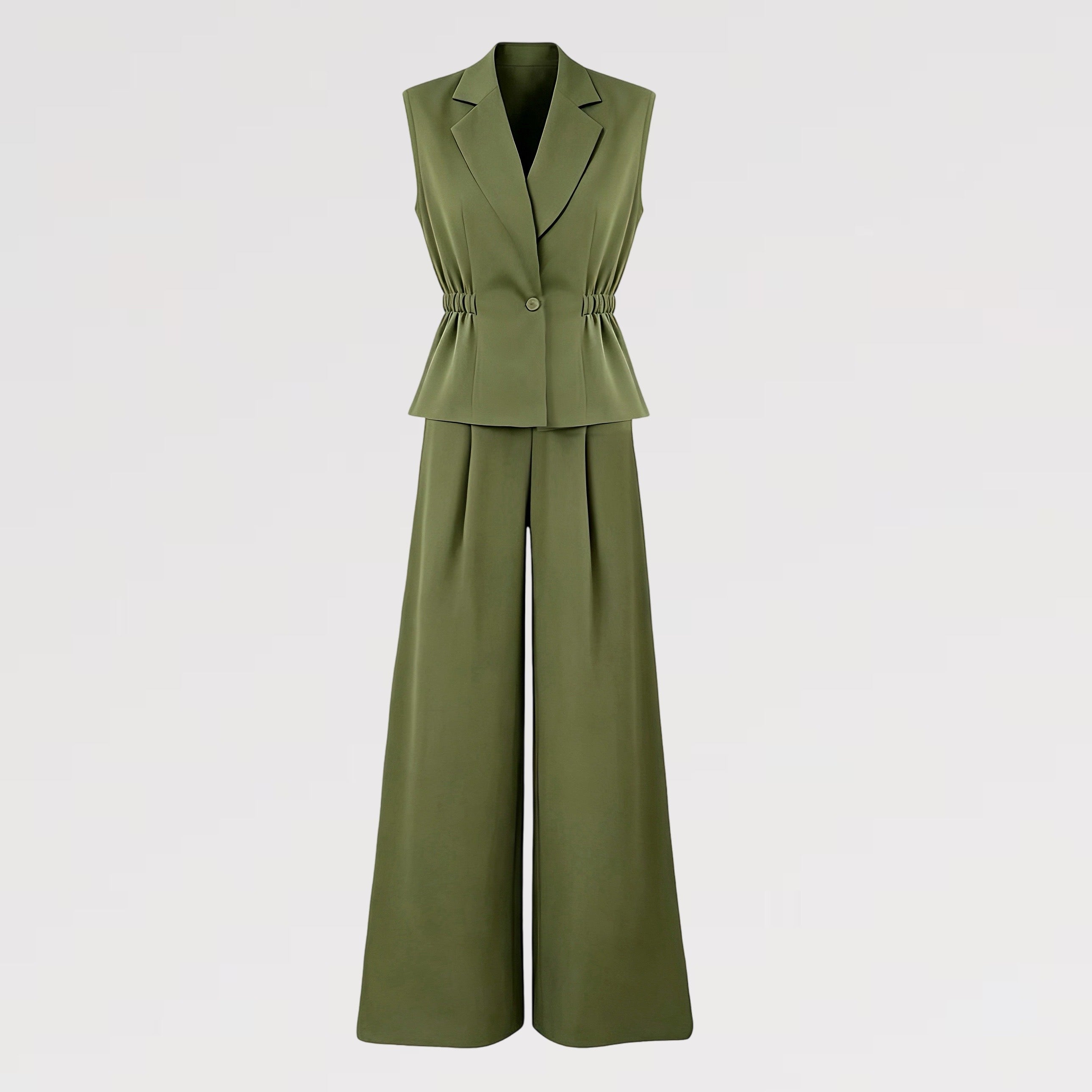 【Lady First】Completo SERENA 2 pezzi Gilet Sartoriale & Pantalone Palazzo - Made in Italy