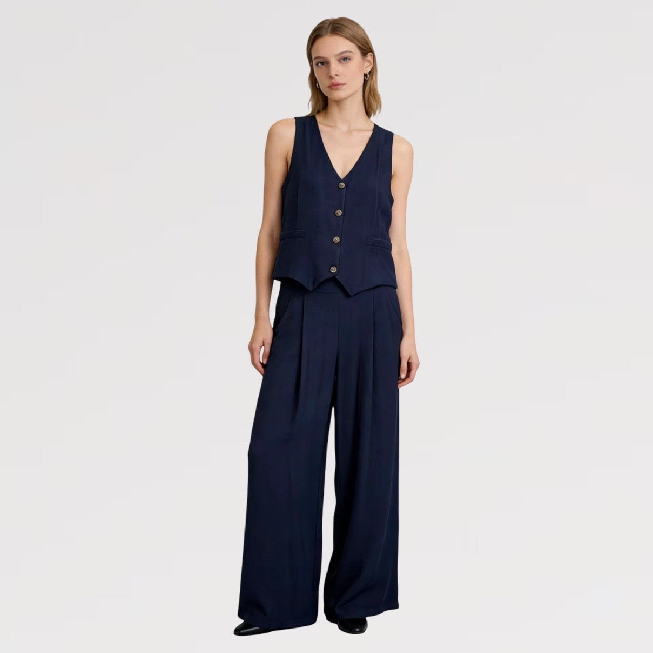 【Lady First】Completo Gilet & Pantalone in Viscosa – Coordinato set 2 pezzi - Made in Italy