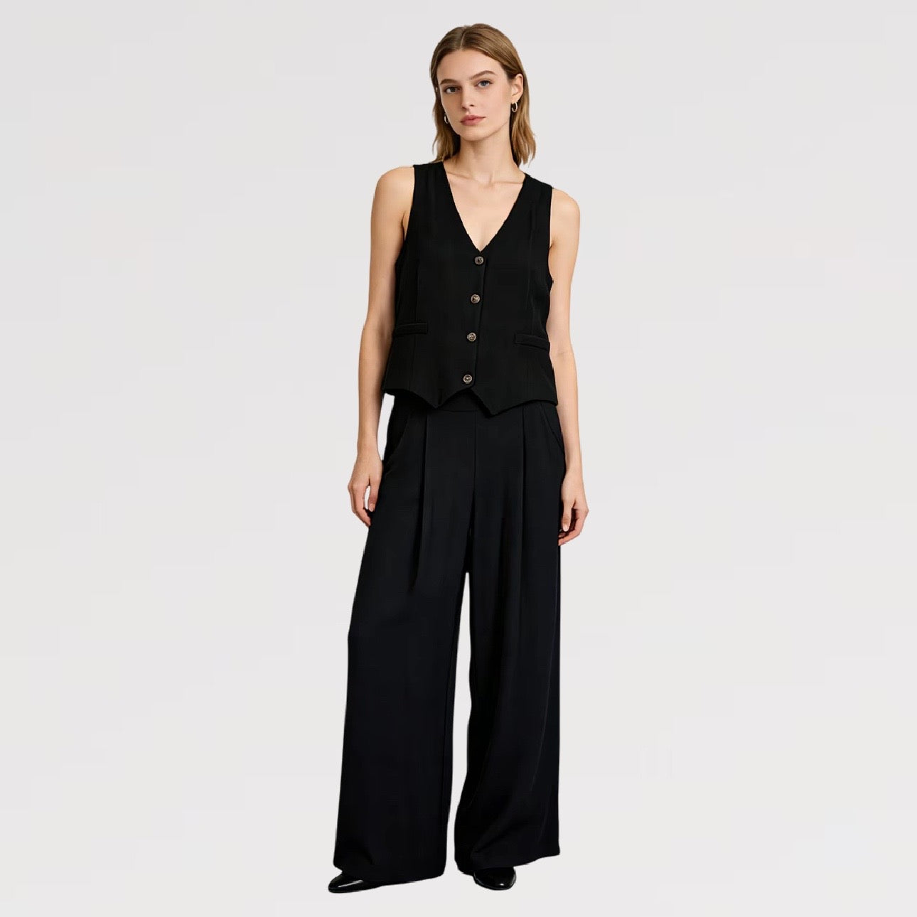 【Lady First】Completo Gilet & Pantalone in Viscosa – Coordinato set 2 pezzi - Made in Italy