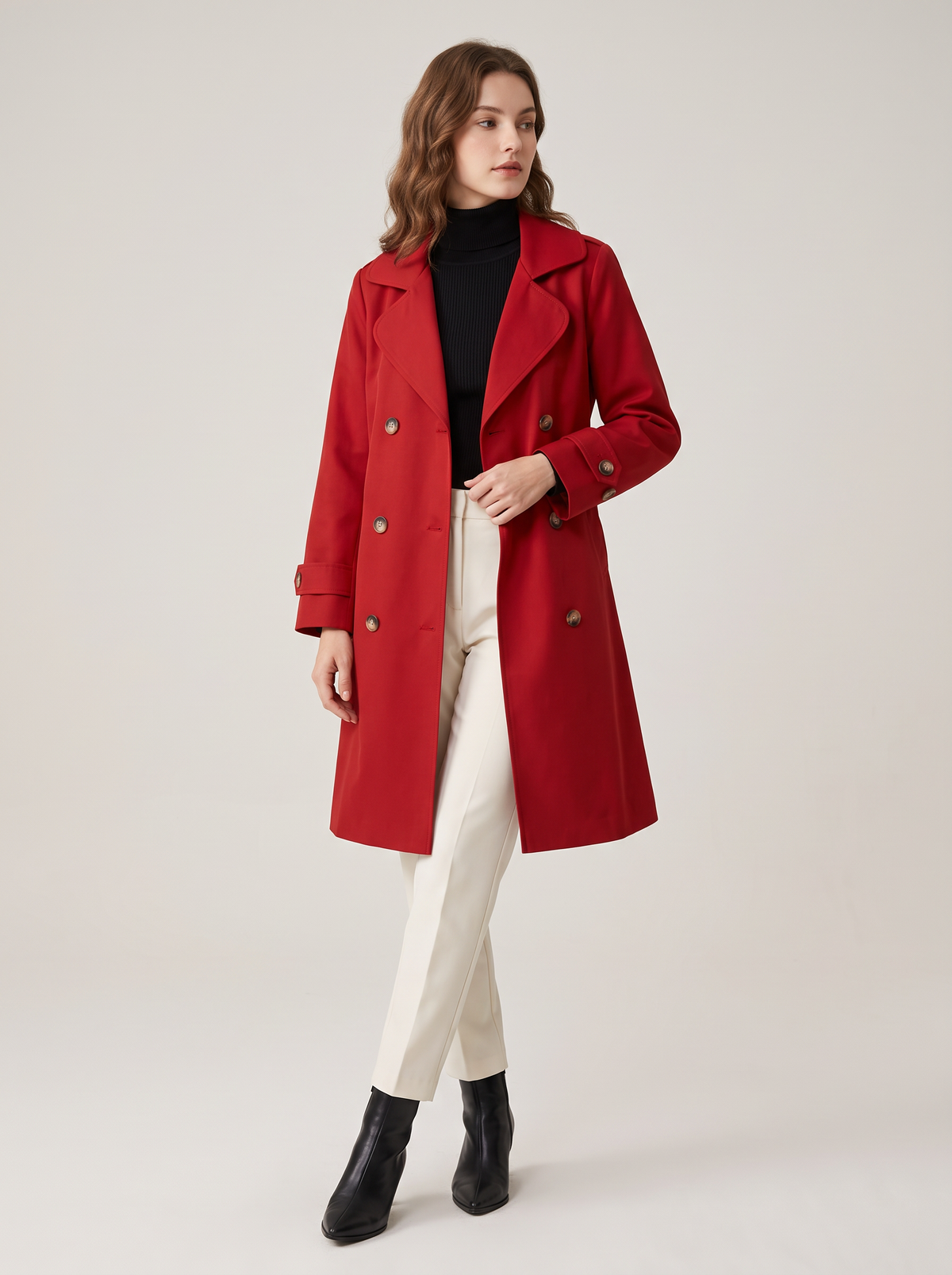 【Lady First】Trench Coat Elegance - Made in Italy - Eleganza Italiana con Stile Distintivo e Design Affascinante Sette Colori Eleganti Cuffia
