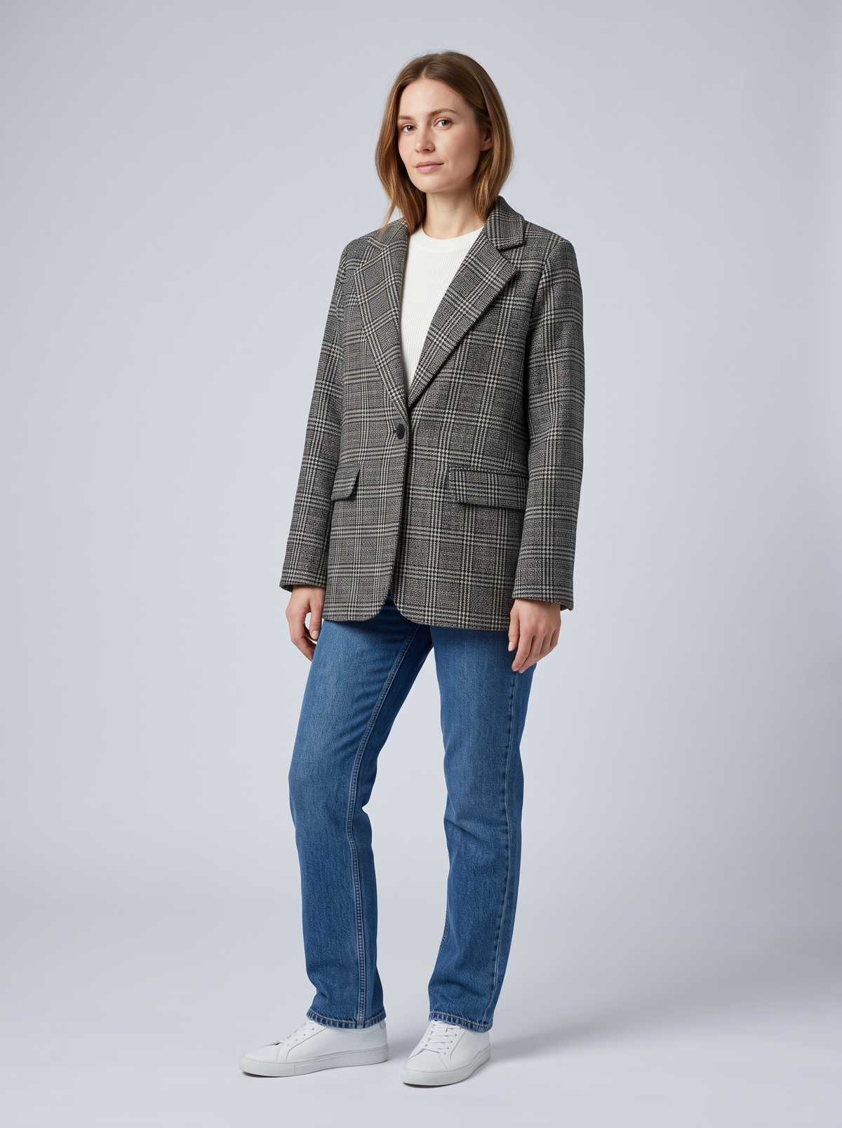 【Lady First】Blazer Monica oversize a quadri  | Giacca donna made in Italia