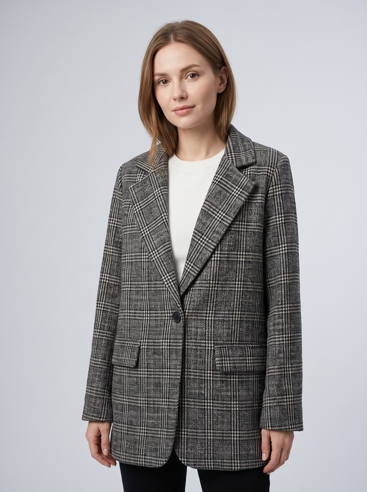 【Lady First】Blazer Monica oversize a quadri  | Giacca donna made in Italia