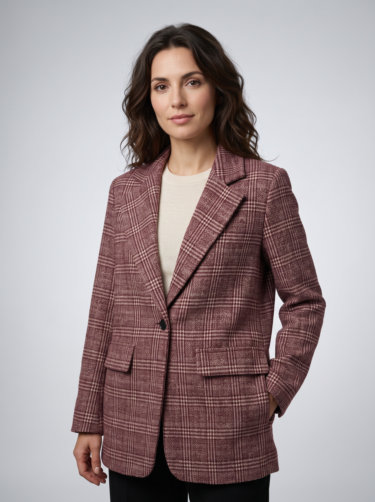 【Lady First】Blazer Monica oversize a quadri  | Giacca donna made in Italia