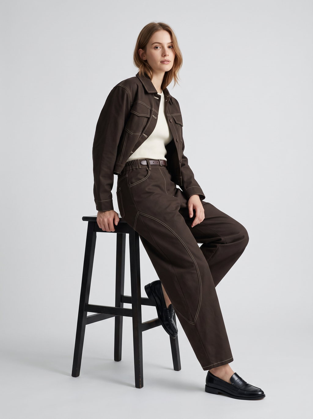 【Lady First】Pantalone Eva a taglio palloncino Elasticizzato, vita alta, Made in Italy