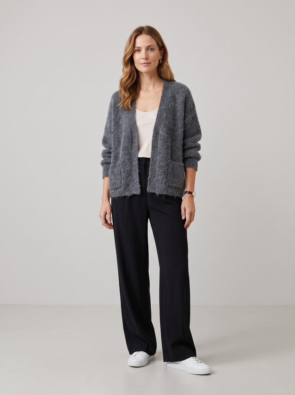 【Lady First】Cardigan GAIA corto oversize Misto Lana - Made in Italy