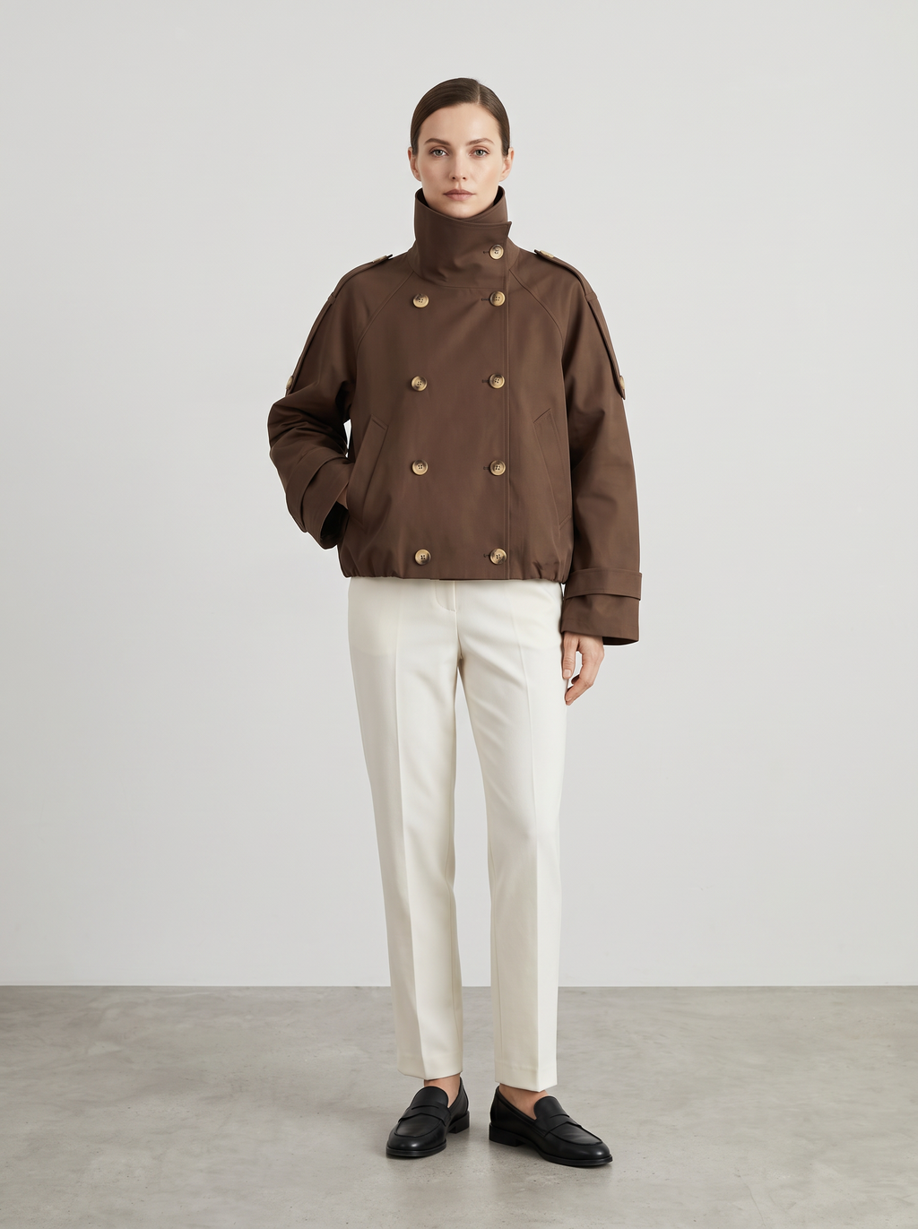 【Lady First】Alessia - Giacca Trench Corta Oversize - Made in Italy