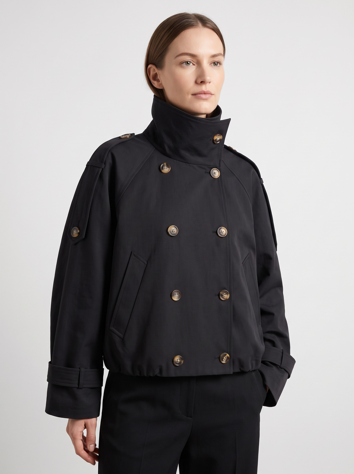 【Lady First】Alessia - Giacca Trench Corta Oversize - Made in Italy