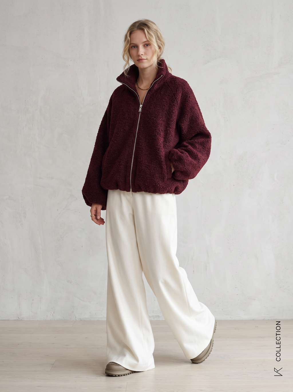 【Lady First】Lorenza - Giacca Bouclé Corta con Zip 🧥 Made in Italy