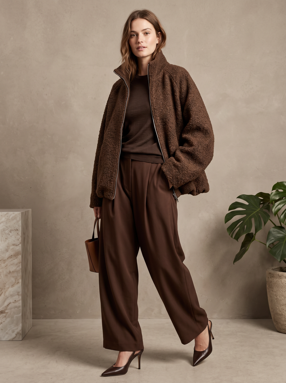 【Lady First】Lorenza - Giacca Bouclé Corta con Zip 🧥 Made in Italy