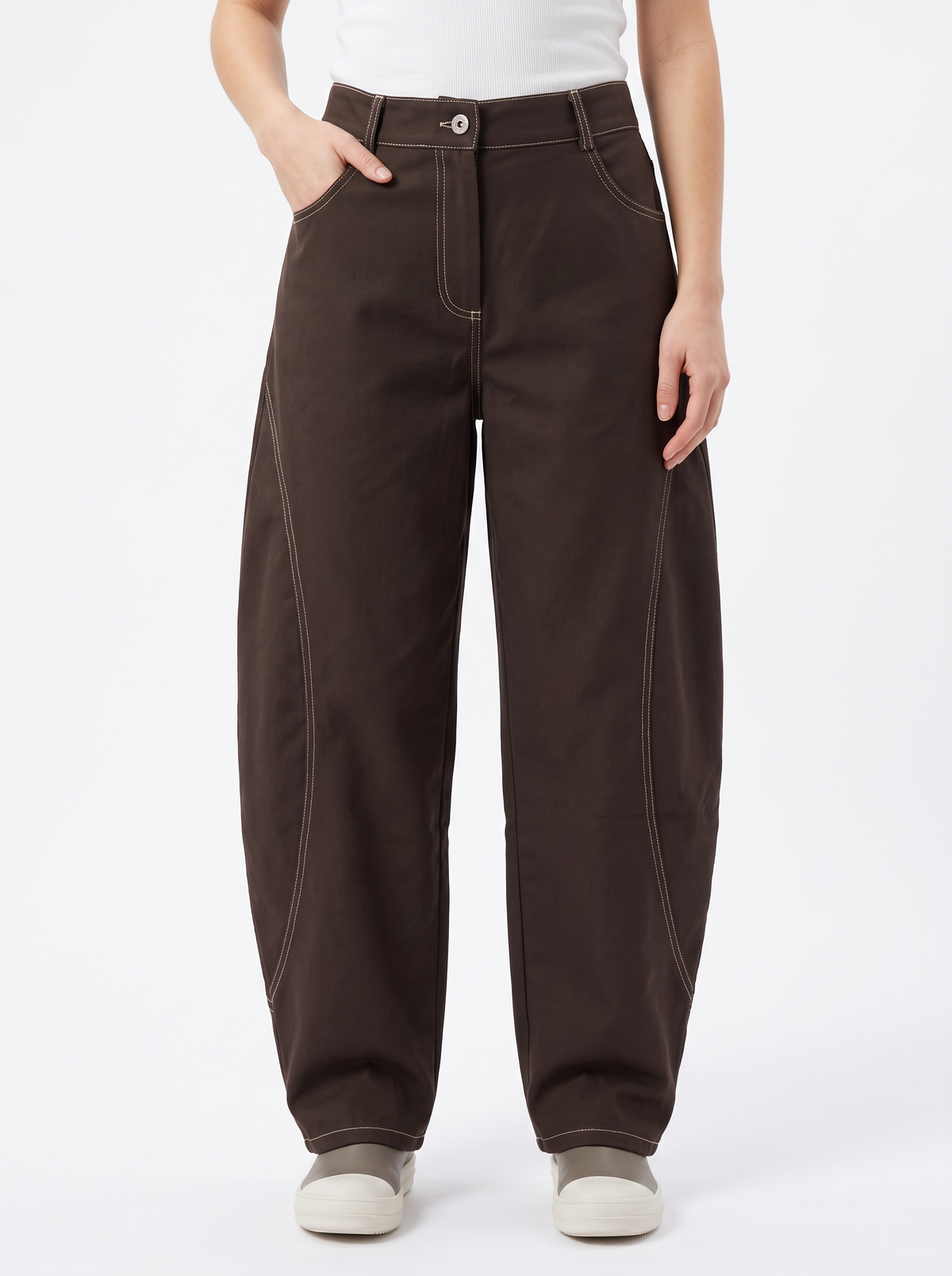 【Lady First】Pantalone Eva a taglio palloncino Elasticizzato, vita alta, Made in Italy
