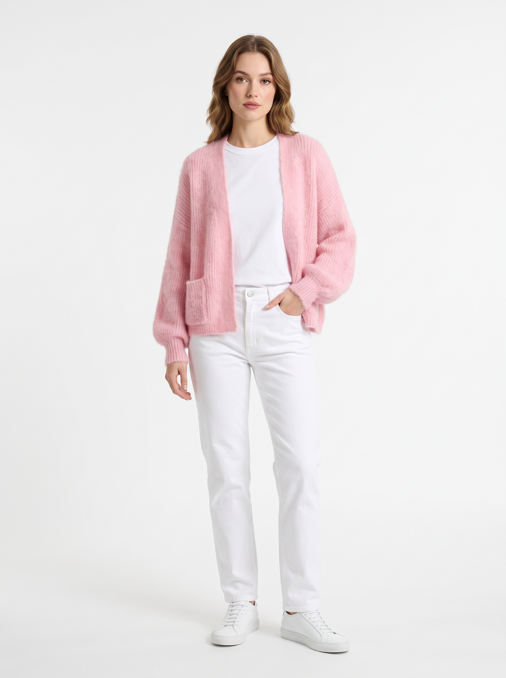 【Lady First】Cardigan GAIA corto oversize Misto Lana - Made in Italy