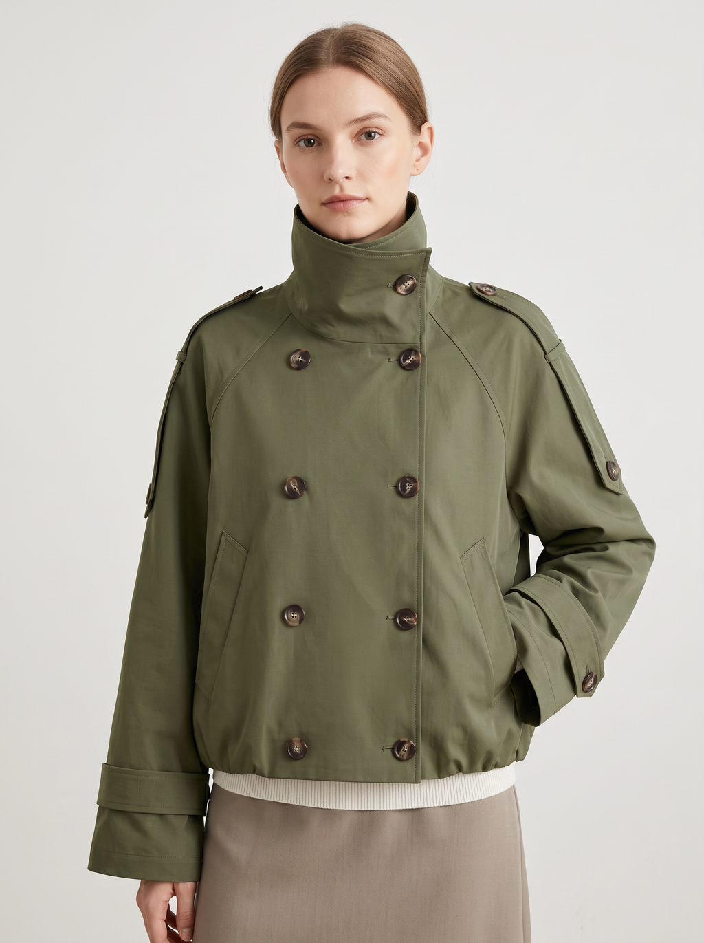 【Lady First】Alessia - Giacca Trench Corta Oversize - Made in Italy
