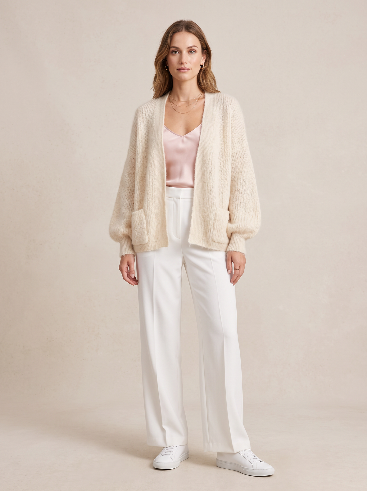 【Lady First】Cardigan GAIA corto oversize Misto Lana - Made in Italy