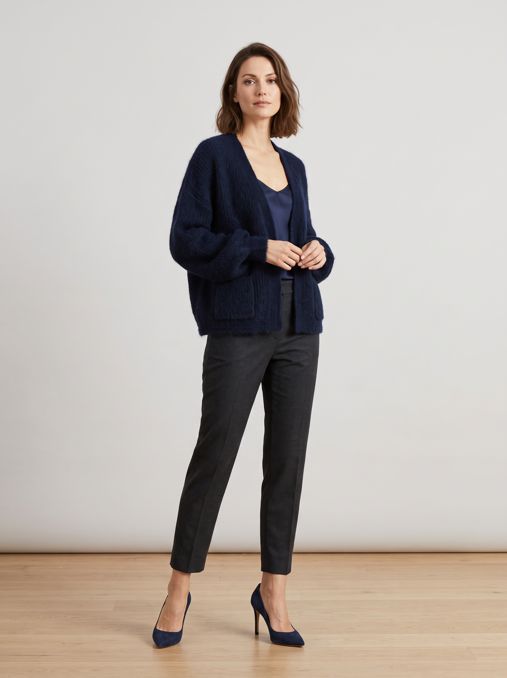 【Lady First】Cardigan GAIA corto oversize Misto Lana - Made in Italy
