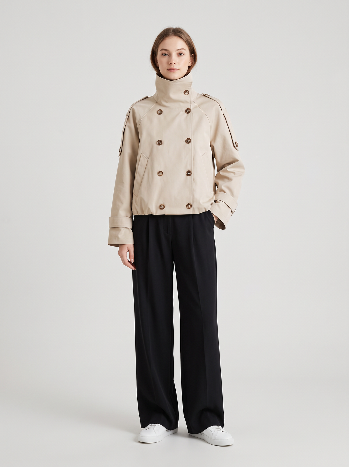 【Lady First】Alessia - Giacca Trench Corta Oversize - Made in Italy