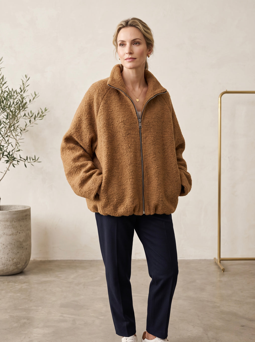【Lady First】Lorenza - Giacca Bouclé Corta con Zip 🧥 Made in Italy