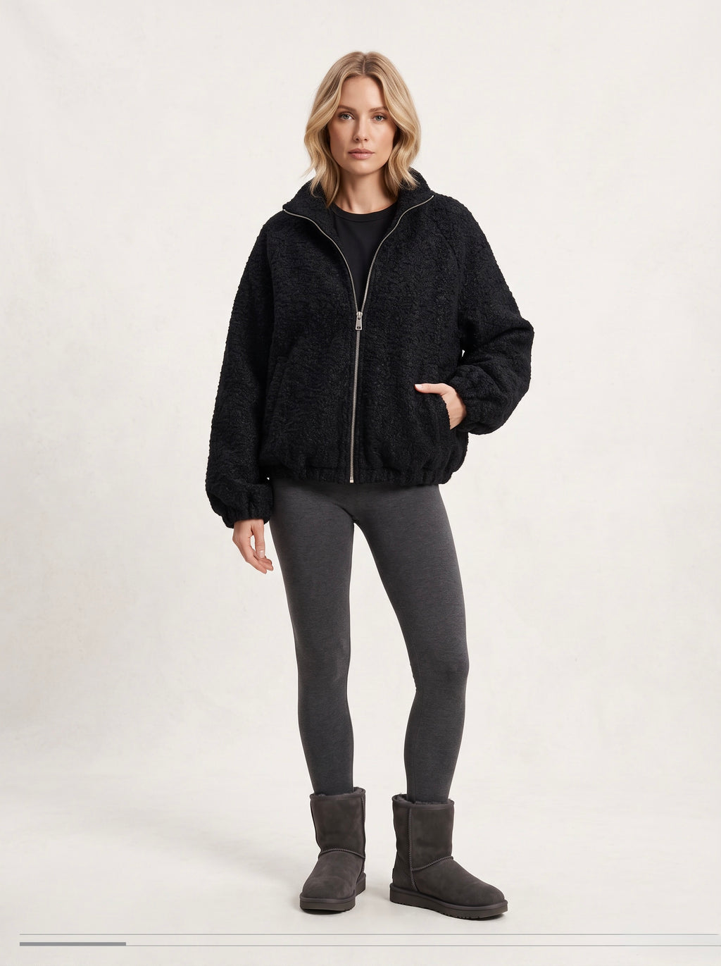 【Lady First】Lorenza - Giacca Bouclé Corta con Zip 🧥 Made in Italy