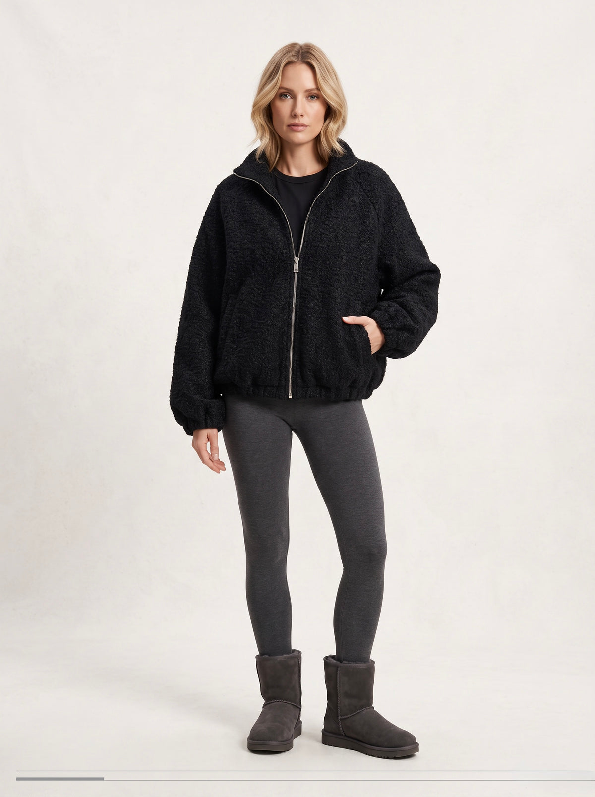【Lady First】Lorenza - Giacca Bouclé Corta con Zip 🧥 Made in Italy