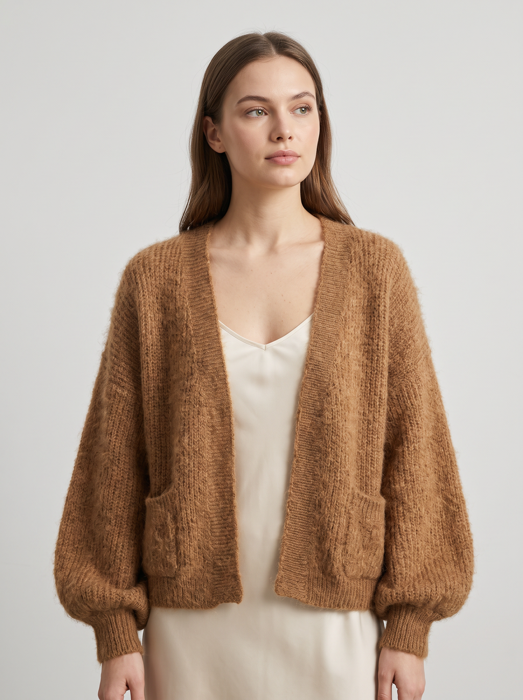 【Lady First】Cardigan GAIA corto oversize Misto Lana - Made in Italy