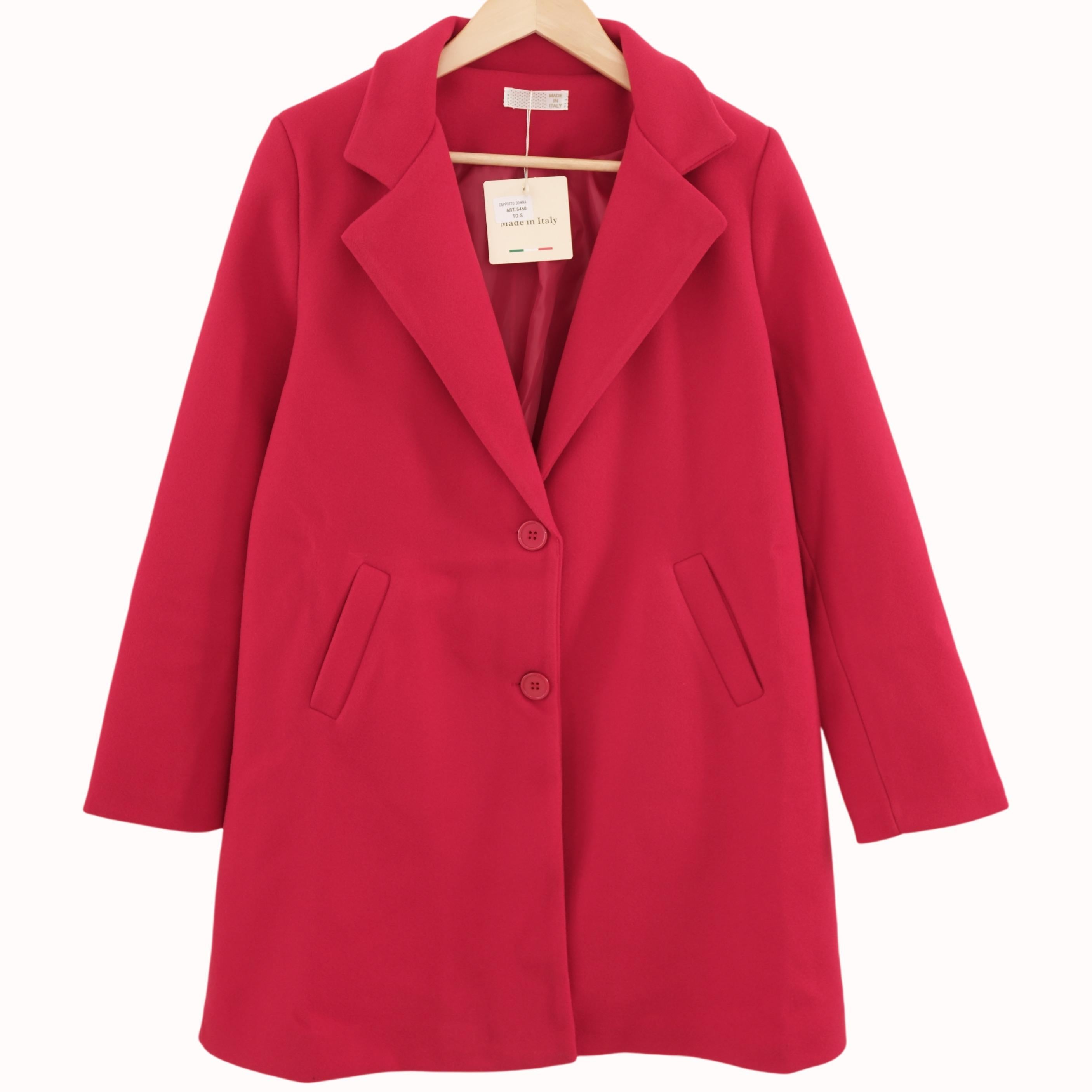 Cappotto Eleganza Classica - Made in Italy Stile Minimalista Raffinato con Bottoni Frontali e Tasche Laterali Versatile per Ogni Occasione