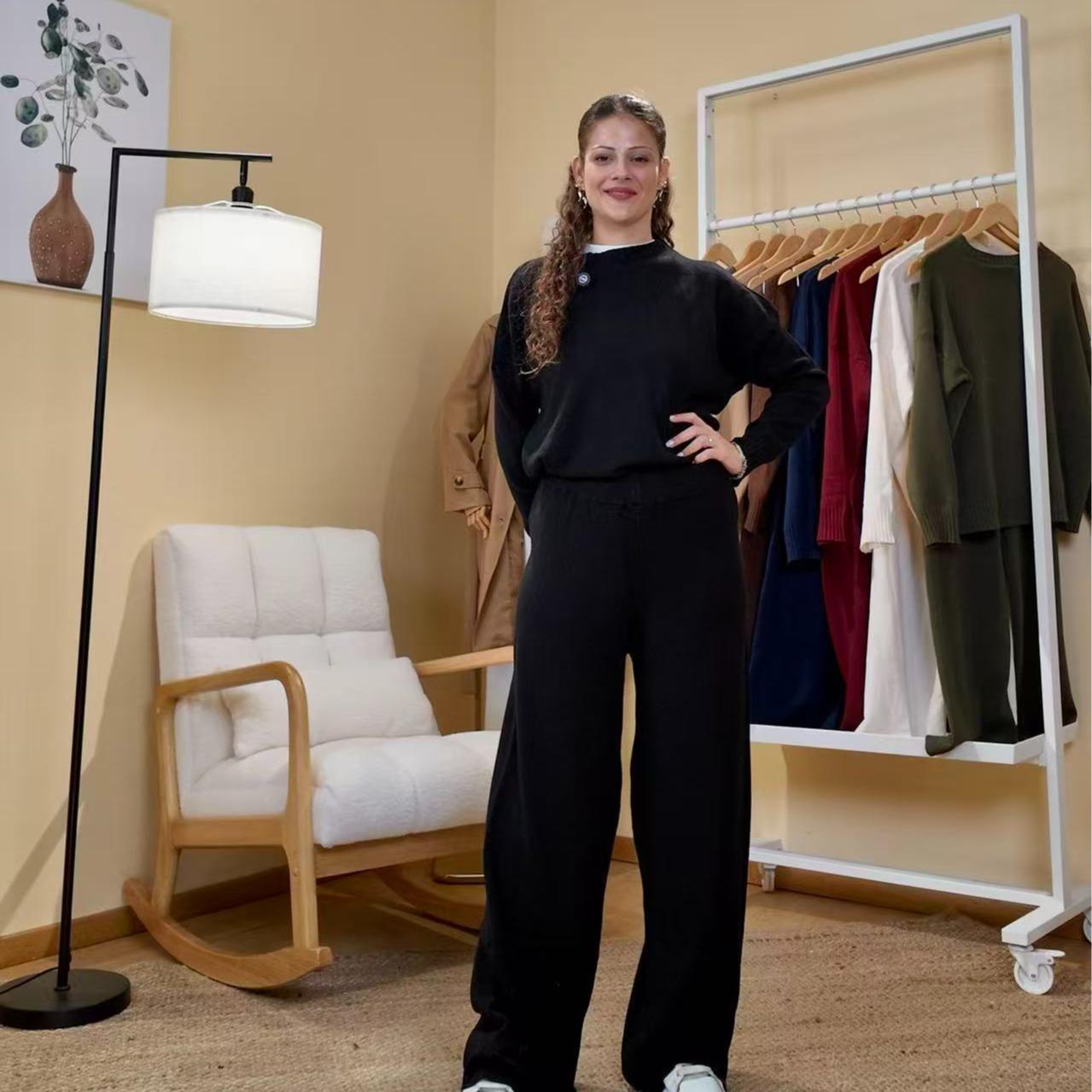 Completo Comfort Luxe in Maglieria - Made in Italy Set Lounge Casual Set Di Abbigliamento Coordinato