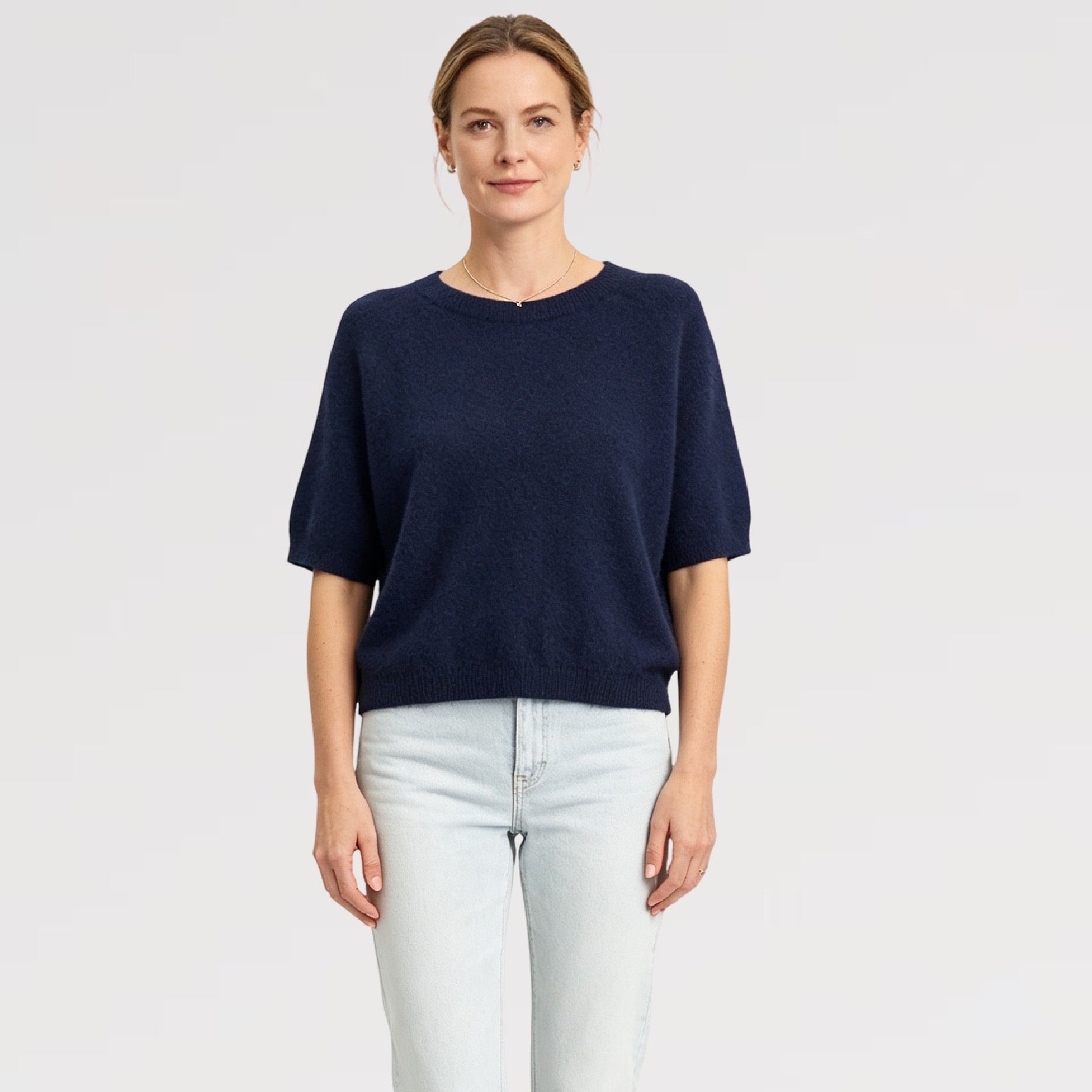 【Lady First】Maglia Nuvola Soft Made in Italy - Maglia a Manica Corta in Filato Morbido e Soffice - Ideale per Mezza Stagione o Sotto Giacca - Larghezza 96 cm, Lunghezza 60 cm