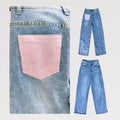 Jeans Galassia Rosa - Jeans elasticizzato Chiaro con tasca posteriore rifinito con tessuto rosa e brillantinato