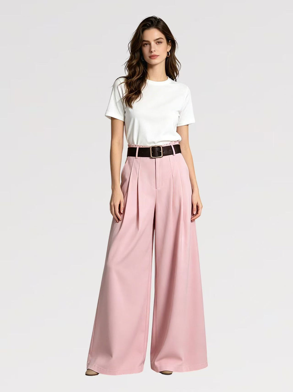 Pantalone Palazzo con Cintura in Vita - Made in Italy