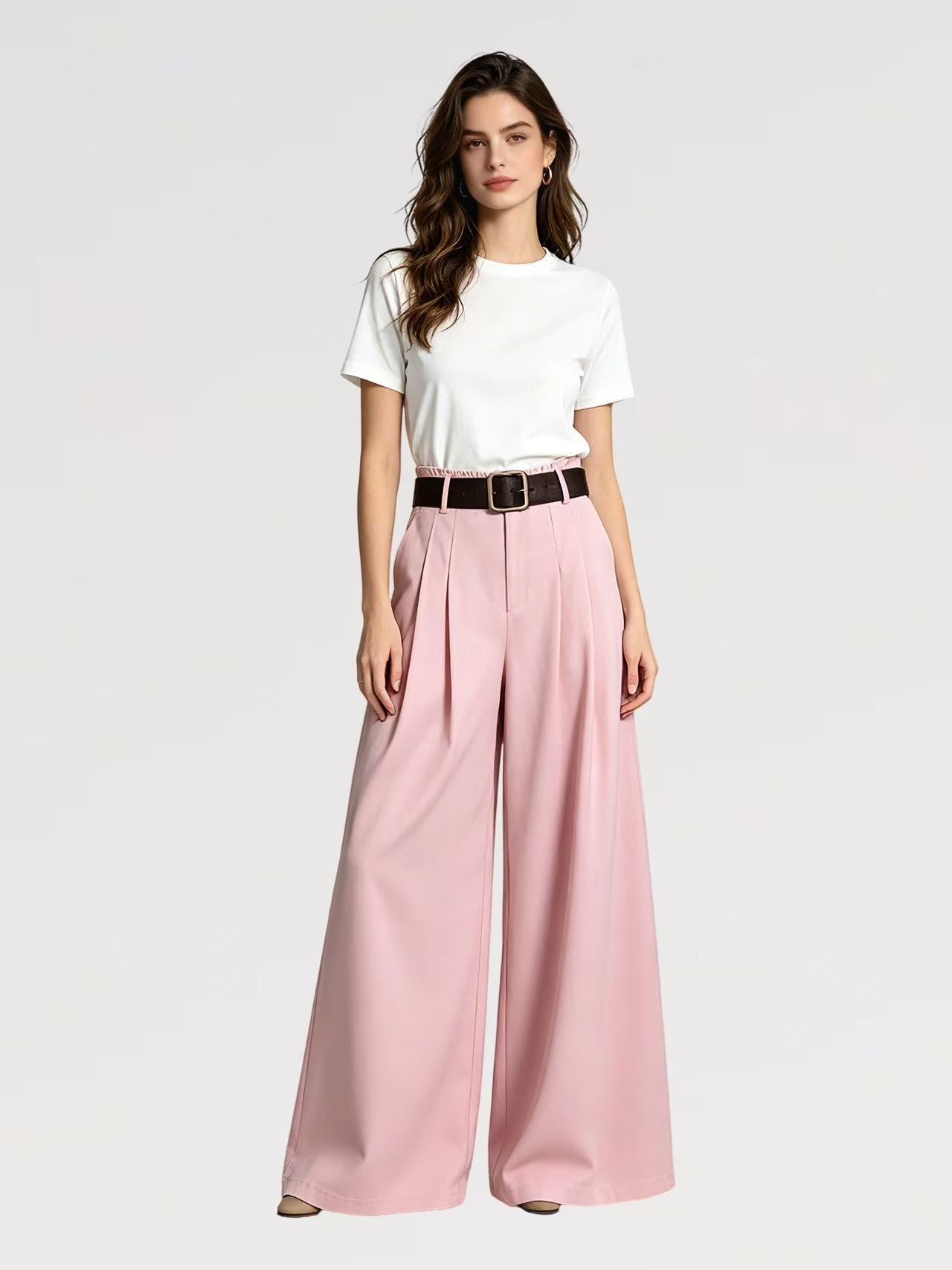 Pantalone Palazzo con Cintura in Vita - Made in Italy