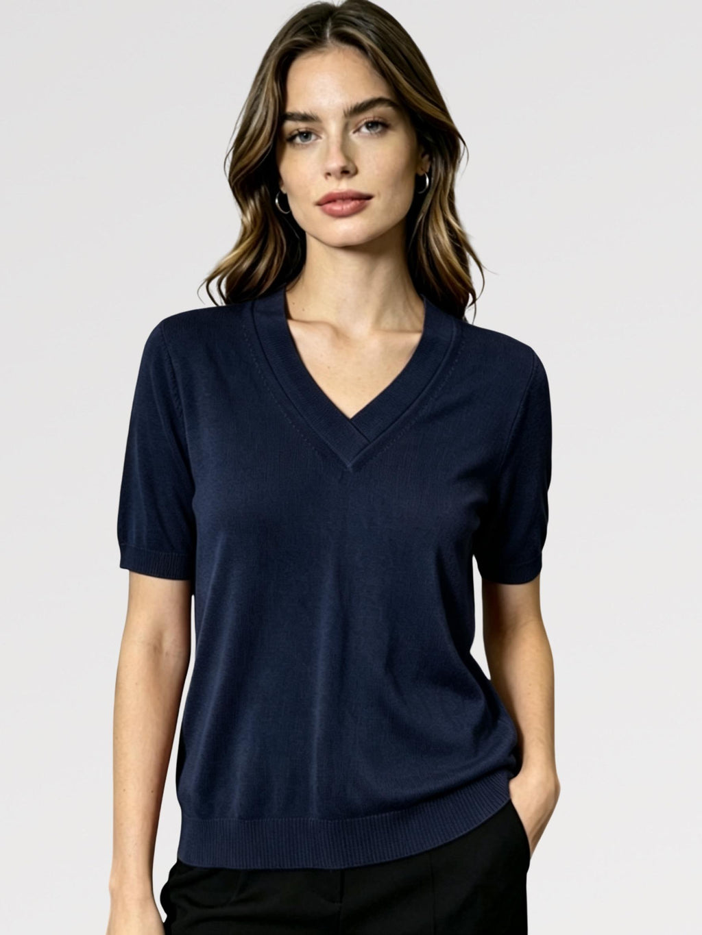 Maglia Viscosa Allegria Scollo a V Fresca - Made in italy